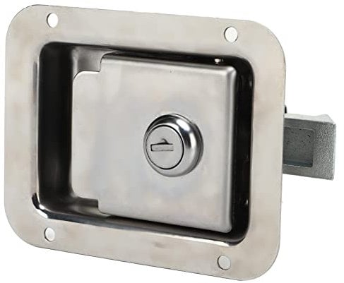 Yctze Wohnmobil-Türriegel, Paddelgriffriegel aus Edelstahl 304, robustes Wohnmobil-Türschloss mit 2 Schlüsseln für Wohnwagen, Wohnmobil