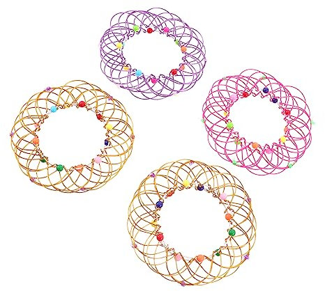 SOLUSTRE 4 Stück Mandala Blumenkorb Draht Für Blumenkörbe Neuheit Mandala Spielzeug Gehirn Blumenringe Spielzeug Mandala-spielzeugkorb Lehrreich Eisen Rotieren Armbinde Flexibel Violett