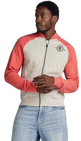 G-Star RAW Herren Collegic Raglan Bomber Sweatshirt, Mehrfarben (Milk Htr/Finch Htr D24419-D562-G398), XL