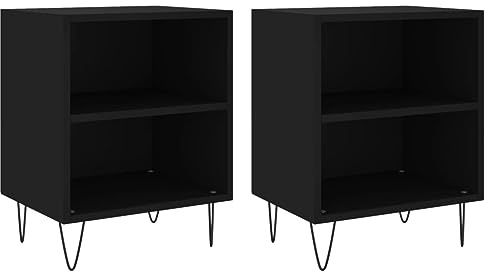 vidaXL Nachttische 2 STK. Schwarz 40x30x50 cm Holzwerkstoff