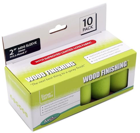 Axus Decor Manicotti a rullo per finitura legno, 50 mm, confezione da 10, per progetti professionali e fai da te, compatibili con solventi e vernici a base d'acqua, lime