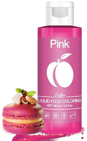 Coloranti Alimentari - 160ml Colorante Alimentare Liquido Insapore per Decorare Torte, Cuocere, Fondente e Macaron - Food Coloring Vivace per Glassa, Biscotti, Slime Fai-da-te e Artigianato (Rosa)