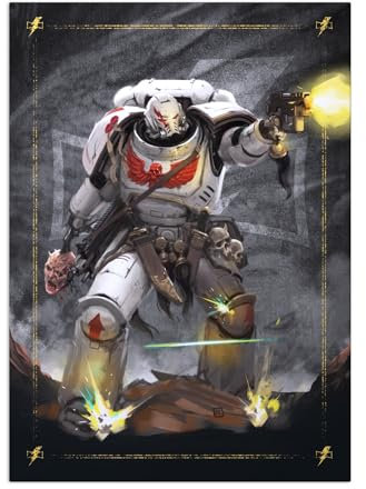Displate Warhammer Metalposter Magnetische Befestigung Offiziell Lizenziert Bilderr Geschenke White Scars Intercessor Poster 32x45cm