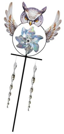 Folpus Hof-Figur, rotierendes Windrad mit Pflock, Vogelabschreckung, Windspiel