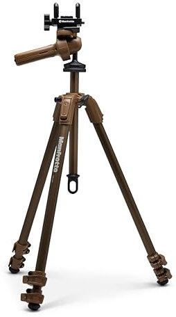 Manfrotto Alpha S.H.O.T. Grip Kit, Lighweight Aluminum Tripod, 360 Degree Grip Head w/Universal Saddle for Rifles, Optics, Scopes, 200PL Optics Plate, for Hunting, Shooting, Observing, and Outdoors