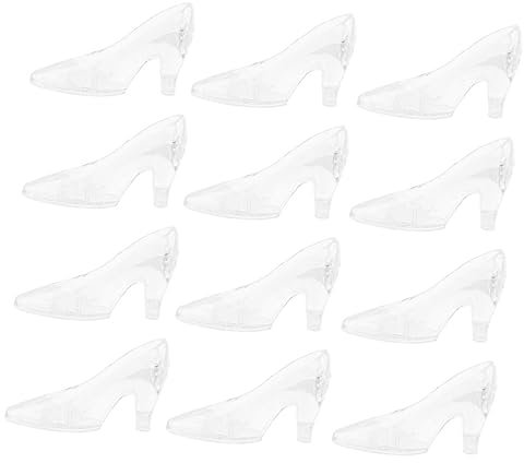 PRETYZOOM 24pcs Mini Crystal Shoe Decorative Desktop Accessories Delicate High Heel Shoe Ornaments for Home and Party Decoration