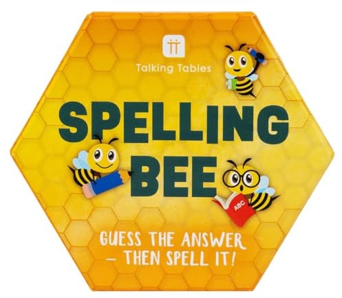 Talking Tables Divertente gioco tascabile da viaggio con api ortografiche e quiz per casa o viaggi, carte educative con sfide a quiz, per ragazzi o ragazze, senza plastica, età 6+