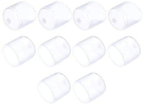 sourcing map 10pcs Rubber End Caps 25mm(1) ID Vinyl Round End Cap Cover Screw Thread Protectors Clear