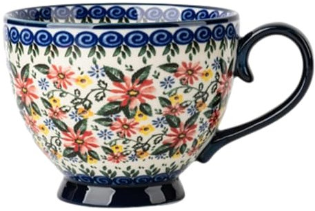 CAPIJIONG Taza de cerámica retro de 500 ml con tapa, taza de café para desayuno en casa y oficina, taza de margaritas exóticas