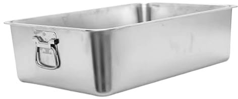 Dualoai Stainless Steel Pet Litter Box, Large, Silver, Cat & Rabbit, Modern, Anti-splashing, Spacious, Pet Owners (Cats, Rabbits, Bunnies), 45cm x 35cm x 10cm