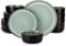 vancasso Dinner Set, Reactive Glaze Dinner Sets for 6 People, 18-Piece Mediterranean Crockery Set with Dinner Plates, Dessert Plate and Cereal Bowls, Playa Cyan