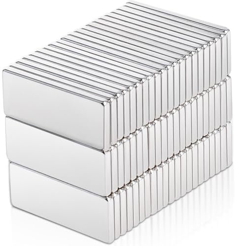 60 Stück Magnete Stark, 20x8x1,5mm Neodym Magnete Extra Stark, Magneten für Magnettafel, Super Stark Seltenerdmagnete, Magnet Rechteckig für Küchenschrank, Büro, Whiteboard Magnet Magnetplatten
