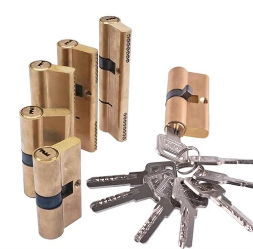 Cylindre AB clé antivol serrure 60 65 70 80 90 115mm cylindre biaisé serrure d'entrée en laiton porte serrure noyau allongé clés étendues(60mm(30x30))