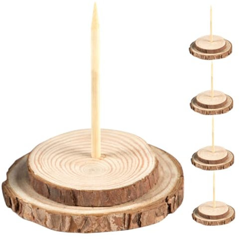 ABOOFAN Lot De 5 Supports en Bois pour Sapin De Noël Artificiel Support en Bois Naturel pour Faux Sapins De Noël