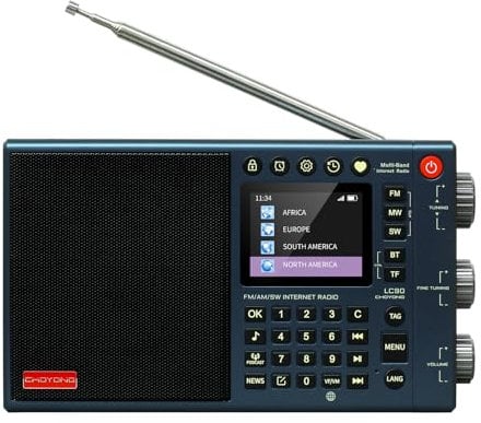 CHOYONG LC90 WIFI/4G Multi-Band Smart Internet Radio Portable AM/FM,Longwave & Shortwave Radio Receiver with SSB (Single Side Band),Bluetooth, Card choyoung,All World Radios,Digital Radio (Navy Blue)