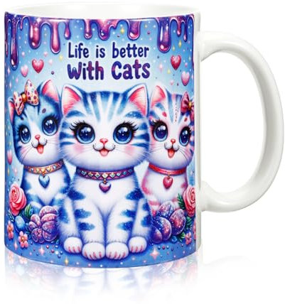 TangDouJM Tasse à café pour chat, à café mignon, cadeau pour femme, tasse à mignon pour mère, sœur, sœur et meilleur ami, 11 oz