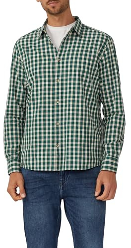s.Oliver Herren Regular Fit: Kariertes Baumwoll-Hemd mit Kentkragen Hemd Langarm, Regular Fit