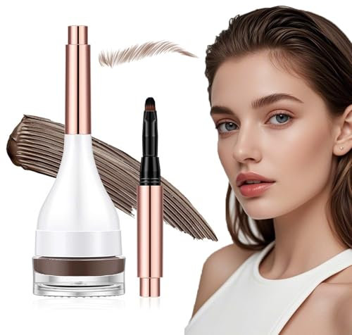 Augenbrauen Gel, Matt Augenbrauengel, Hochpigmentiert Augenbrauenfarbe Mit Bürste, Wasserfestes Augenbrauen Pomade, Langanhaltend, Mehrzweck Eyebrow Gel für Brow und Eyeliner Coloring(Dunkelbraun)