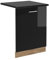 Vicco Dishwasher front panel Raul, Black high gloss, 60 cm, WT Anthracite