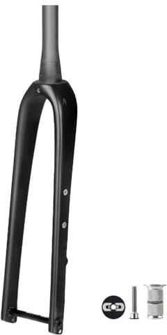 GJYDPU 700C Fourche Rigide en Fibre De Carbone T800 Tube Conique 1-1/8'' Blocage Rapide 9 X100mm Frein À Disque Fourche pour Vélo De Route/Gravel