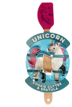 Ausstechform und Mini-Spachtel Einhorn Ausstecher pinker Teigschaber