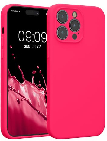 kwmobile Custodia Compatibile con Apple iPhone 14 Pro Max Cover - Back Case per Smartphone in Silicone TPU - Protezione Gommata - rosa shocking