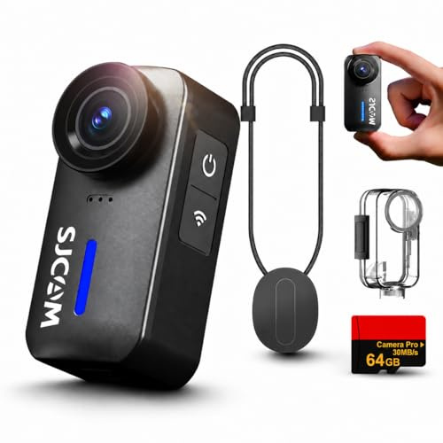 SJCAM C110Plus Magnetic Combo, 4K POV Pocket Action Camera,170° FOV, 6-Axis Stabilization,Mini Body Camera, Waterproof, Wearable cam for travel sport,Built-in Mic for Vlogging, with Helmet Mount,Black