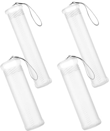 WEKAMOS 4pcs Retractable Plastic Storage Tube for Watercolor Paint Brush Holder Artist Storage Box for Detail Brush Holder for Watercolor Drawing Tools