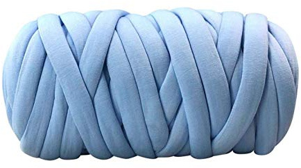 Chunky Yarn,Armstricken 1000g Super Chunky Strickdecke Garn Veganer Zopf Weiche Decke Garnarm Strick Teppich Teppiche(Blue)