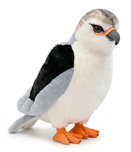 PuffPurrs Lebensechter Schwarzflügel-Weih Plüsch – 28 cm Greifvogel Als Realistisches Vogel Plüschtier Für Naturliebhaber