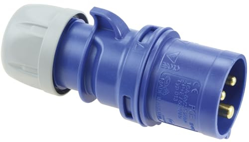 Clavija industrial IEC 60309 2P+T IP44 230V – Conector azul 16A / 32A para uso industrial (16A)