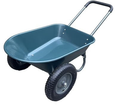 RBFGYIOP Carrello Da Giardino Con Carriola a Doppia Ruota Impieghi Gravosi - Carrello Multiuso Versatile Lavori in Casa, in Giardino e All'Aperto - Capacità Di 600 Libbre, Vasca Da 4 Piedi Cubi