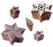 Royal Kraft Handgefertigt Motif Star und Schneeflocke Holz Blöcke Stempel (Set von 5)
