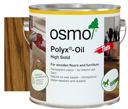 Osmo Polyx®-Oil Tints Tester Size - Hard Wax Oil 3072, Amber Satin Finish, 125ml - Durable Wood Oil for Wooden Furniture, Water-Resistant Floor Wax, Wood Treatments - Ideal for Oak, Pine & More