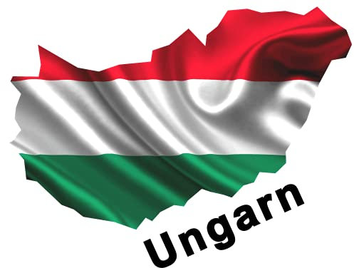 10cm! Aufkleber-Folie Wetterfest Made IN Germany Ungarn UV&Waschanlagenfest Auto-Sticker Decal Staat Fahne Flagge Wappen Land FD168 Profi Qualität bunt farbig Digital-Schnitt!