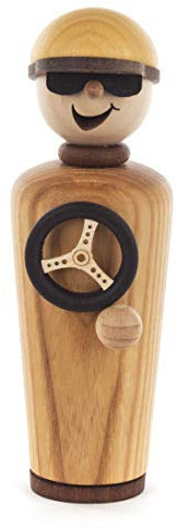 Drechslerei Kuhnert Rauchfigur/Rauchmann - Räucherfigur als Autoliebhaber - Meisterstück aus edlem Eschenholz - Höhe: 17cm - Made in Germany