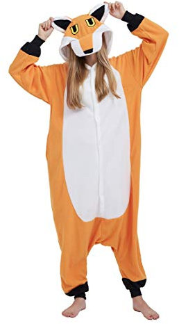 Pyjama Licorne Kigurumi Adulte Animal Cosplay Costume Sleepwear Combinaison Jumpsuit,L,Renard