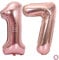 Juland Luftballon Zahl 17. Geburtstag XXL Riesen Folienballon Zahl Rosegold Geburtstag Folienballon Helium Folie Pinke Luftballons für Geburtstag Jubiläum 40 Zoll - Riesenzahlen #17