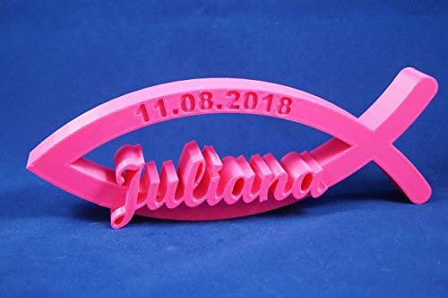 Fisch - Tischdeko zur Konfirmation | Taufe Geschenk | personalisiert mit Name und Datum