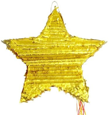 GODAN Pinata zum Aufhängen Partydeko Stern Gold Geburtstagsspiel 45 cm
