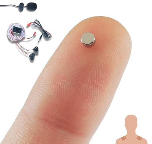 PingaOculto SpionageKopfhörer Prüfung Mini Nano Unsichtbare Kopfhörer für Handy mit Mikrofon Kabel mit Haftstreifen - Unsichtbar Ohrhörer Headset für Spicker (Spy Earpiece Nano + Mikrofon)