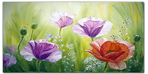 Coloray Küchenrückwand 140x70cm Glaskunstwandbild gehärtetes Glas Dekorplatte Küche Panel Glasscheibe - Pflanzen Blumen