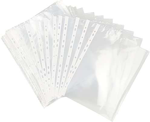 Netuno 100x buste trasparenti lucide A4 210x 297 mm buste per rilegatura busta perforata in polipropilene busta forata in plastica copertina per raccoglitore ad anelli