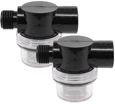 Wasserpumpensieb zum Aufdrehen, Wohnmobil-Wasserpumpenfilter, kompatibel mit Shurflo oder Wfco, 1,27 cm NPSM-Einlass/Auslass mit 80 Mesh Edelstahl-Filtersieb für Wohnmobil, Marine, 2 Stück