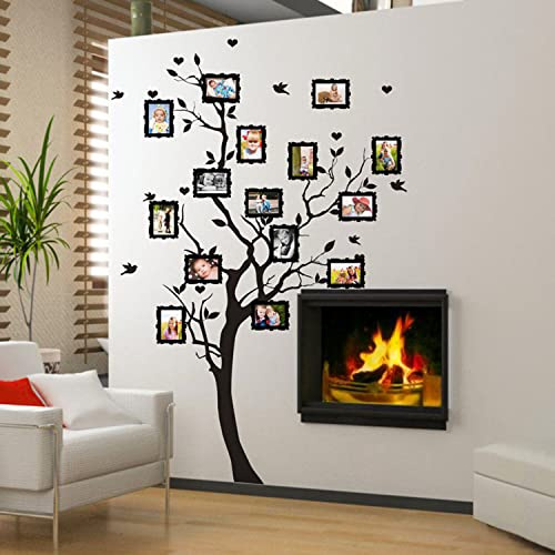 INSPIO Wandtattoo Baum Wandsticker Fotobaum Familienbaum mit Vögel Aufkleber selbstklebend Wandaufkleber Sticker Schlafzimmer Deko DIY Wohnzimmer Flur