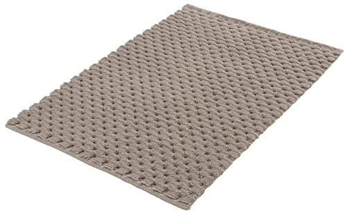 Kleine Wolke Badteppich Santiago, Farbe: Taupe, Material: 100% Baumwolle, Größe: 65x115 cm