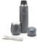 balibetov Set Yerba Mate Completo - Calabaza Mate Moderna, Termo, Bombilla y Cepillo de Limpieza Incluido - Todo Acero inoxidable (Gris)