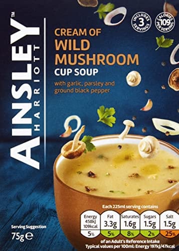 Ainsley Harriott Cream of Wild Mushroom soup 75g (Pack of 8)