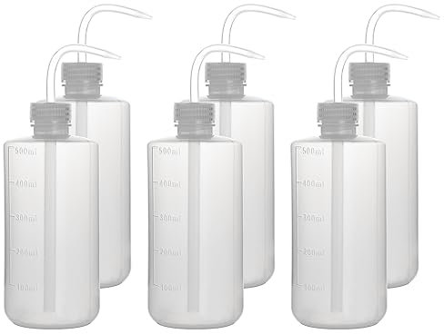 stonylab 6 Paquet 500 ml Flacons de Lavage en Plastique à Squeeze avec LDPE Ouverture Etroite, Bouteille D'arrosage à Presser Squeeze Wash Bottle, 500 ml