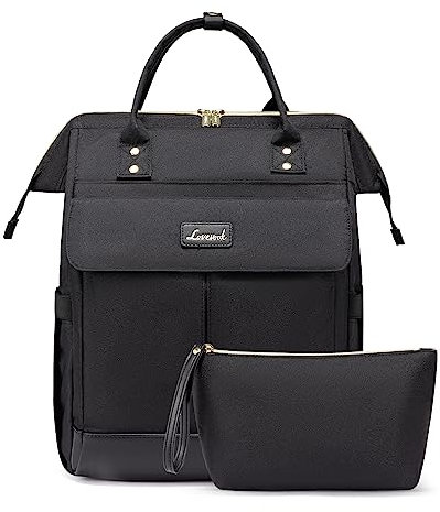 LOVEVOOK Sac a Dos Femme, 17.3 Pouces Sacs à Dos pour Ordinateur Portable Feminin Imperméable Sac a Dos College Scolaire élégant Travel Backpack pour Voyage Loisir Travail Affaire
